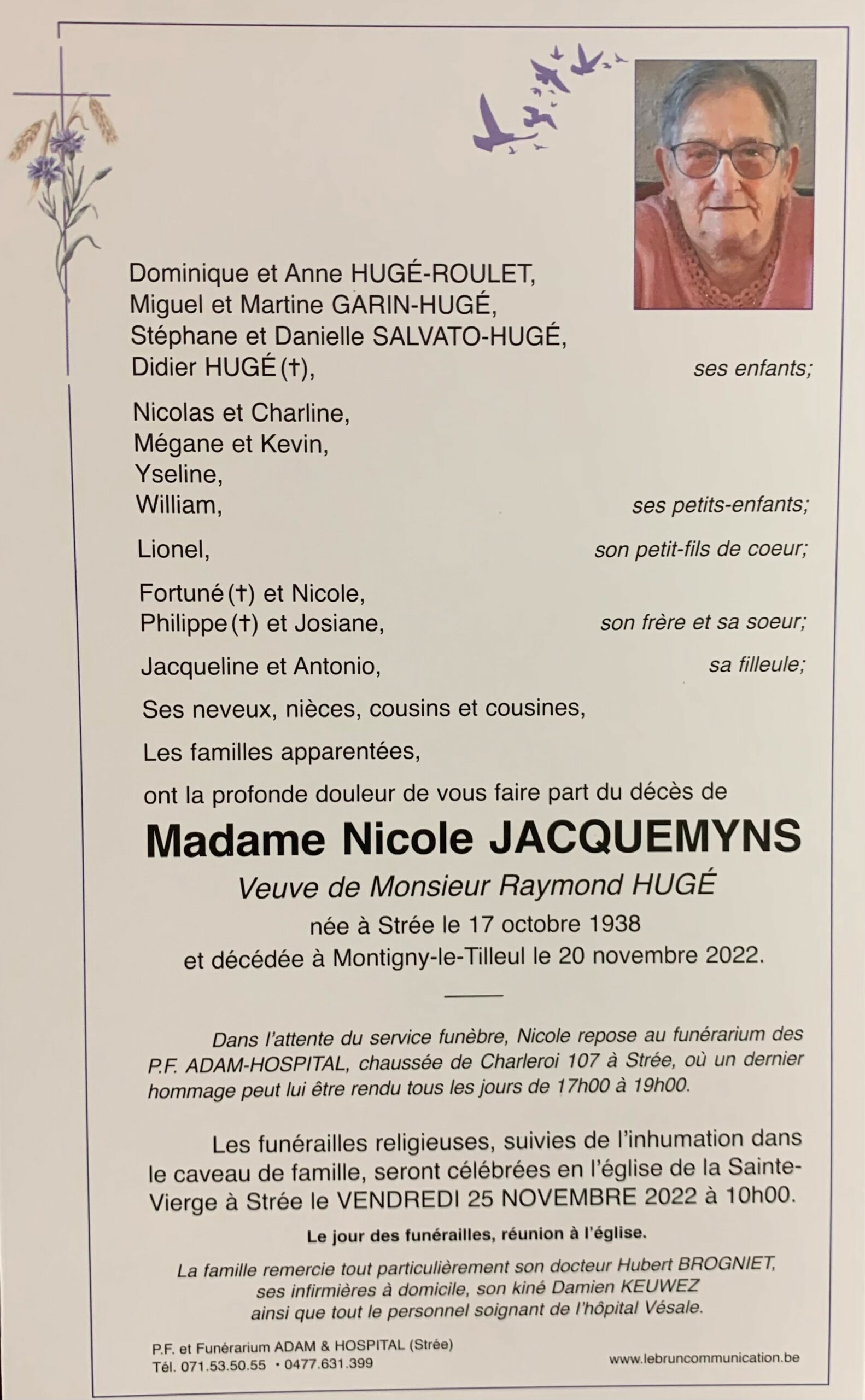 Madame Nicole JACQUEMYNS scaled | Funérailles Adam Hospital