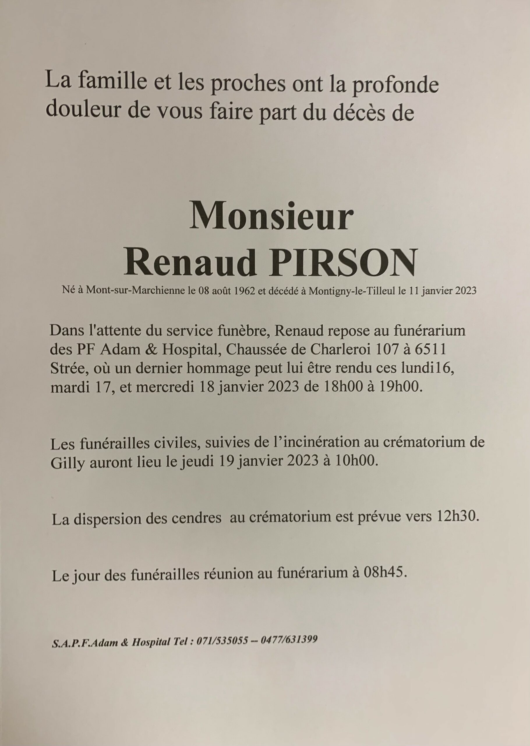 Monsieur Renaud PIRSON scaled | Funérailles Adam Hospital