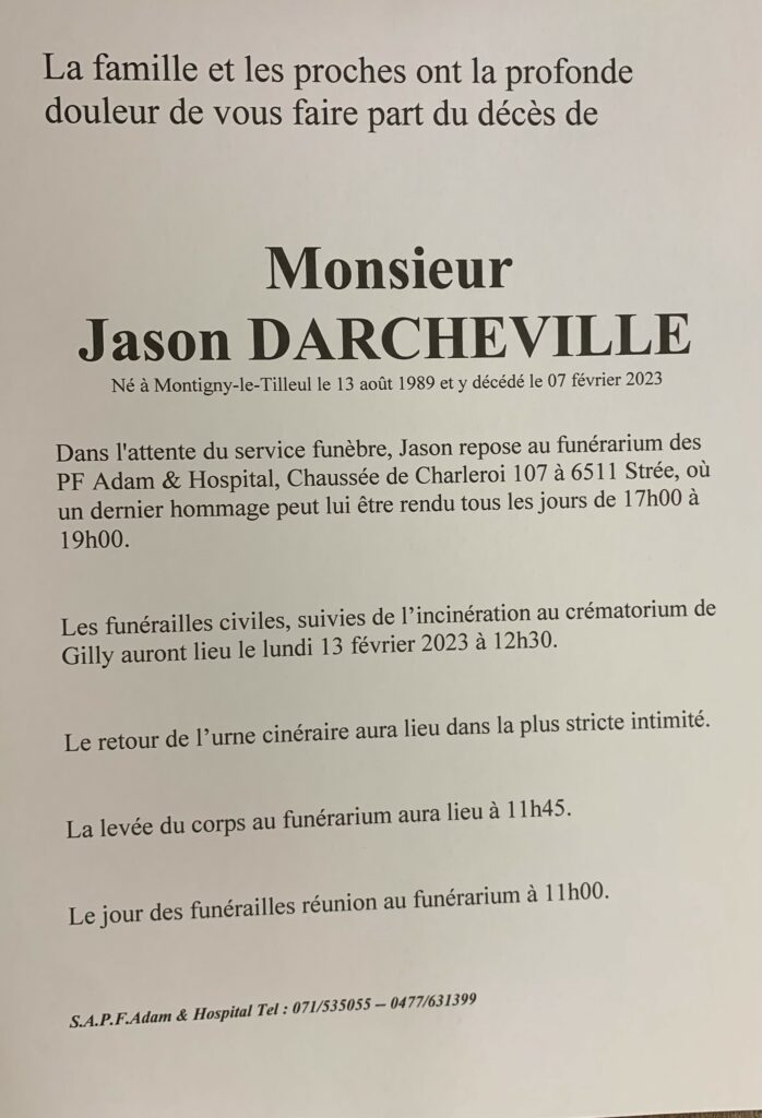 Monsieur Jason DARCHEVILLE | Funérailles Adam Hospital