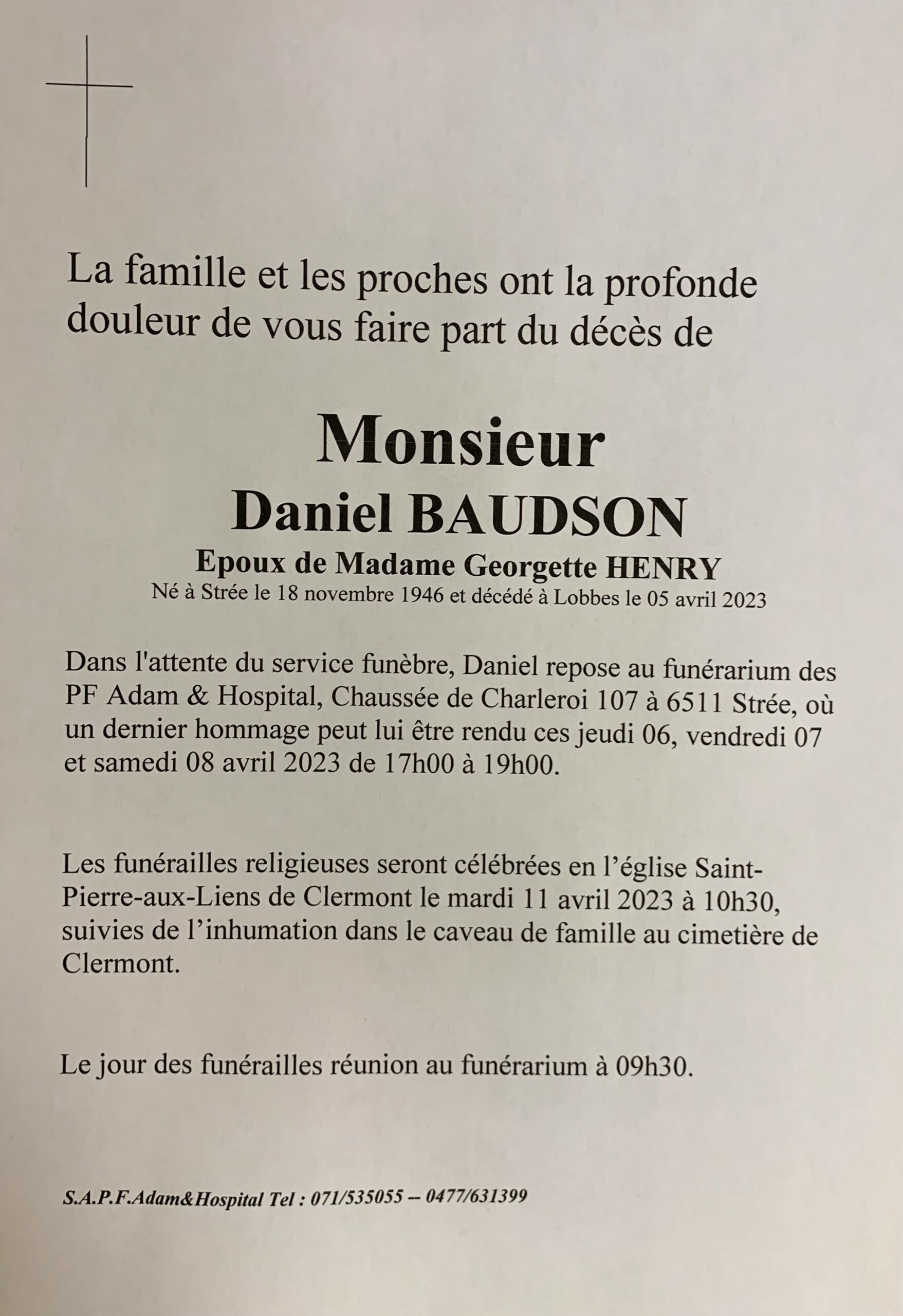 Monsieur Daniel BAUDSON scaled | Funérailles Adam Hospital
