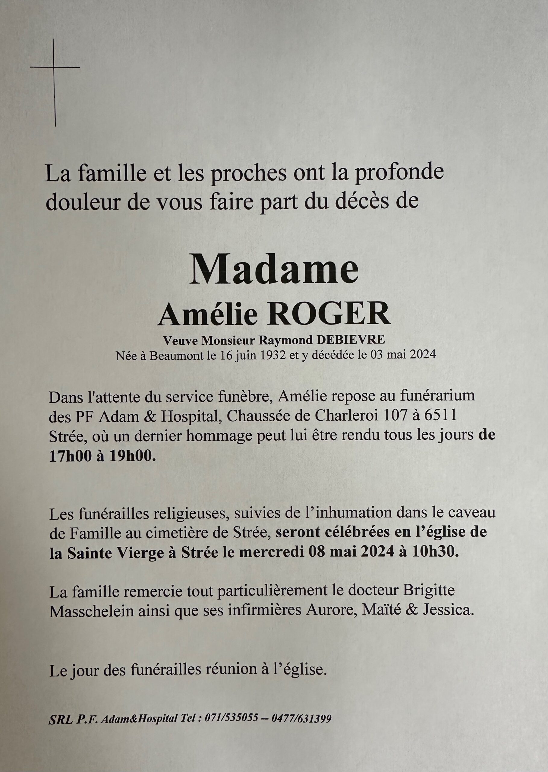 Amelie ROGER scaled | Funérailles Adam Hospital