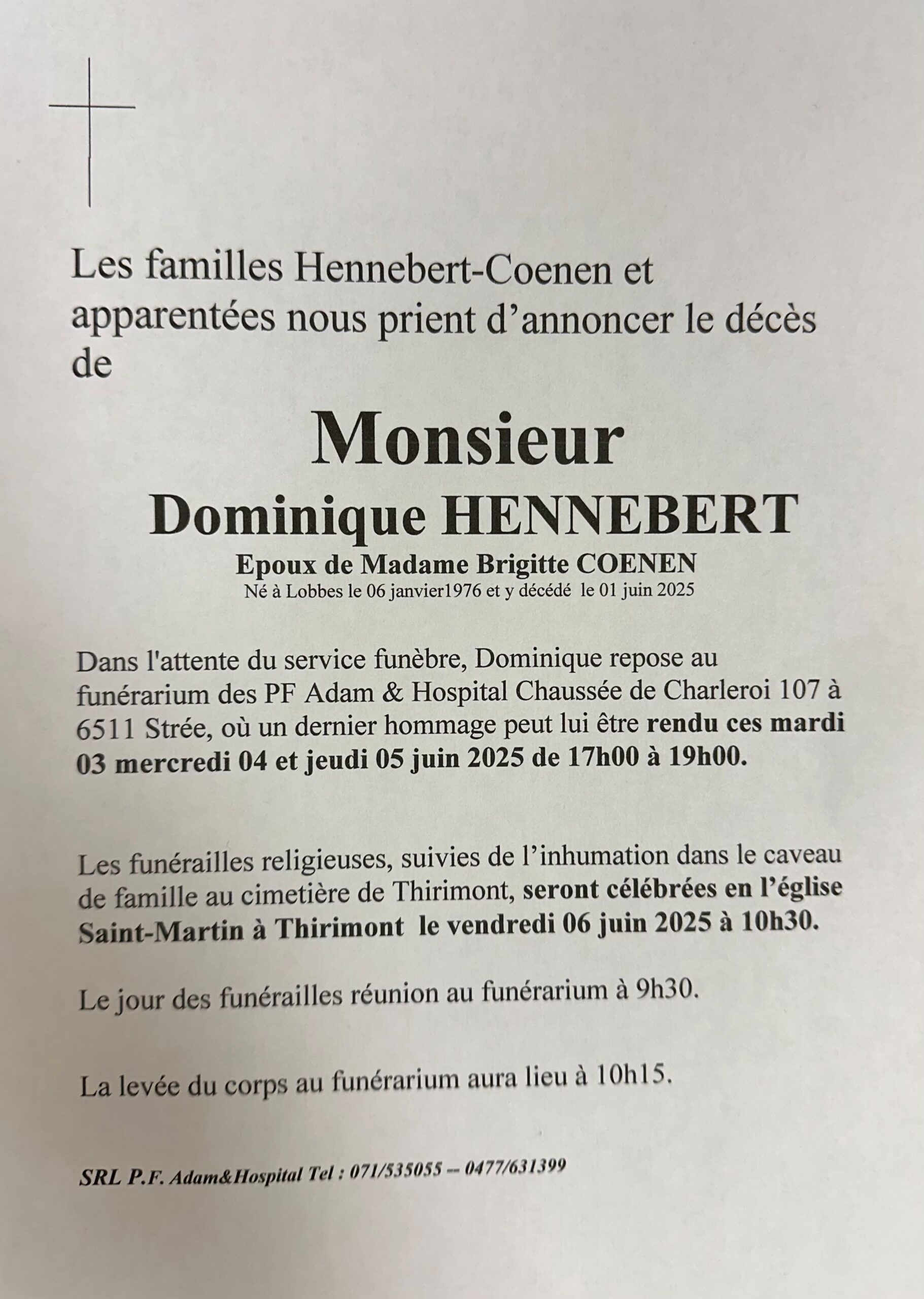 Dominique HENNEBERT scaled | Funérailles Adam Hospital