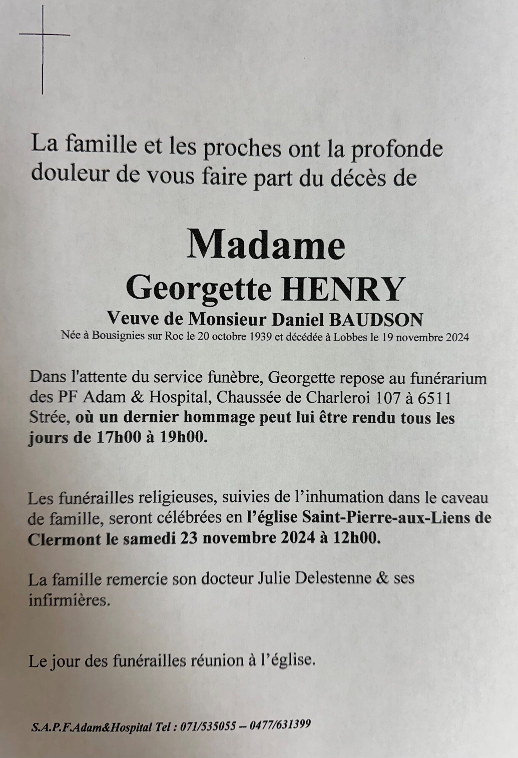 Georgette HENRY scaled | Funérailles Adam Hospital