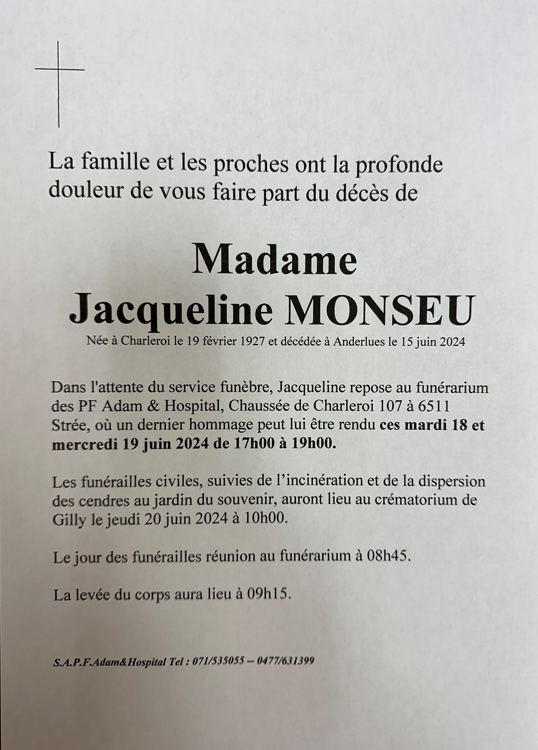 Jacqueline MONSEU scaled | Funérailles Adam Hospital