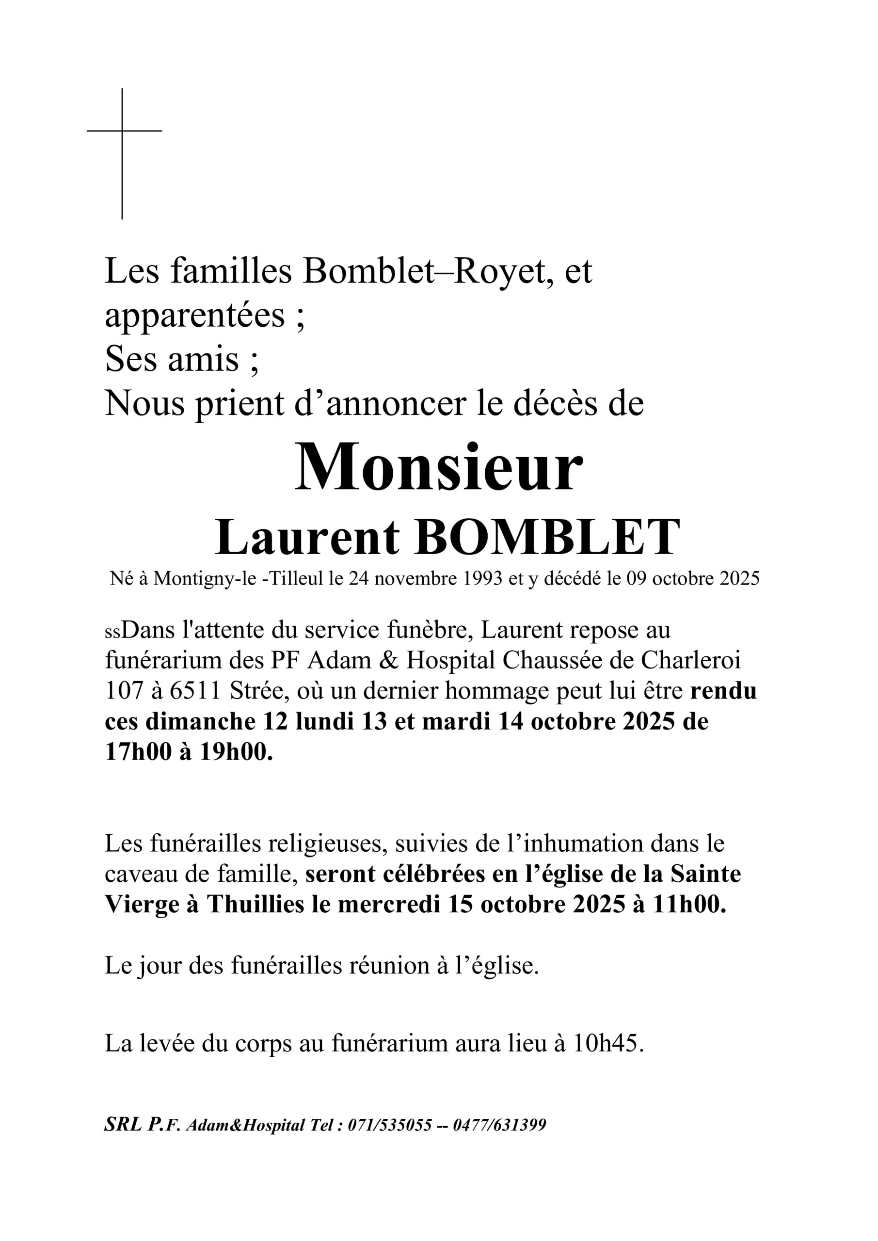 Les familles Bomblet scaled | Funérailles Adam Hospital