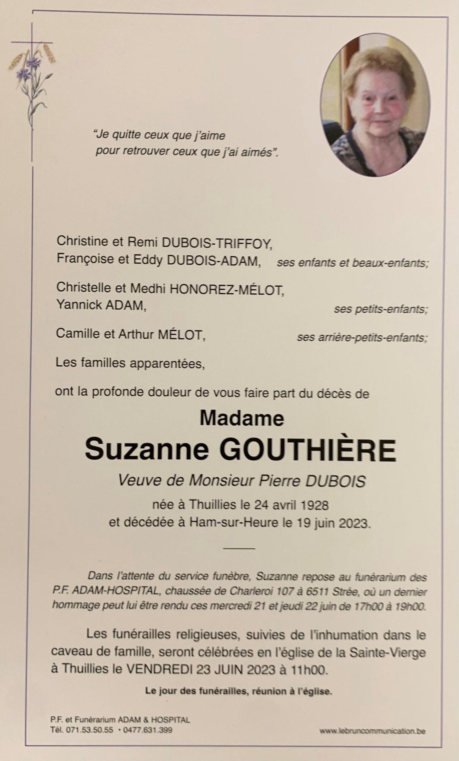 Madame Suzanne Gouthiere scaled | Funérailles Adam Hospital