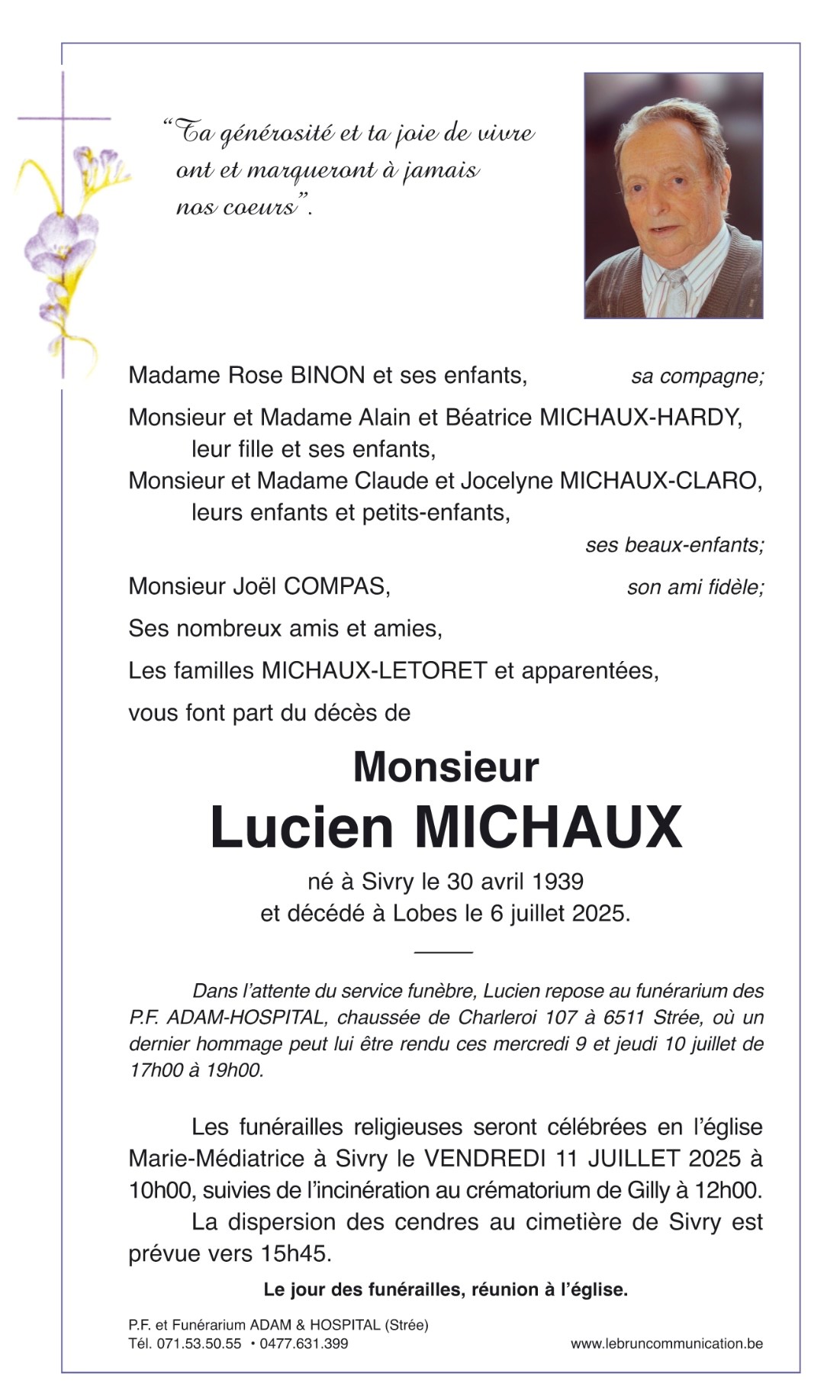 lucien | Funérailles Adam Hospital